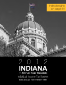 Form It-40 - Indiana Full-year Resident Individual Income Tax Booklet - 2012