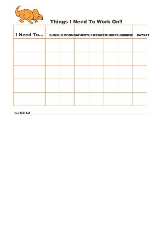 Fillable Things I Need To Work On Chart - Protoceraptops printable pdf ...
