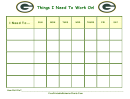 Things I Need To Work On Chart - Green Bay