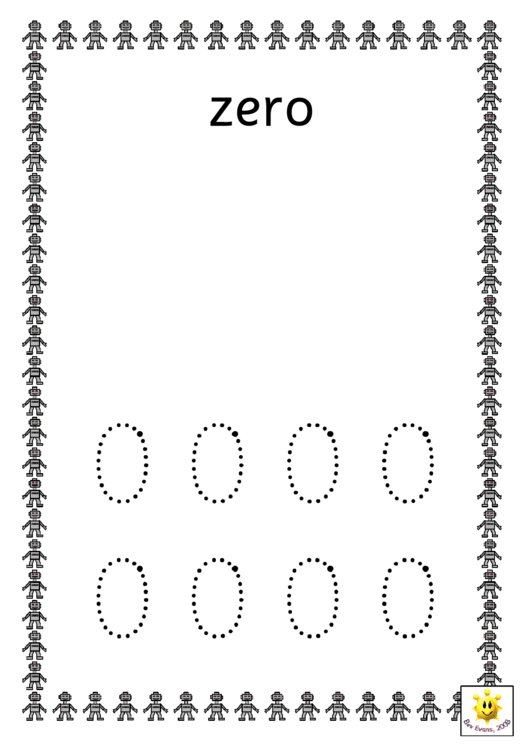 Robot Number Tracing Sheet - 0-10 Printable pdf