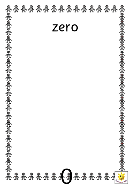 Robot Number Chart - 0-10 Printable pdf