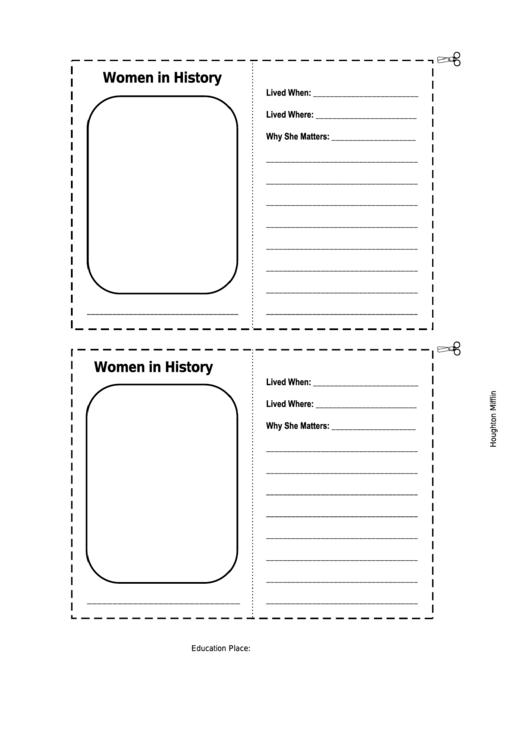 Women In History Classroom Border Template Printable pdf