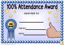 Full Attendance Award Certificate Template