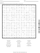 The Words Hidden In The Puzzle Template
