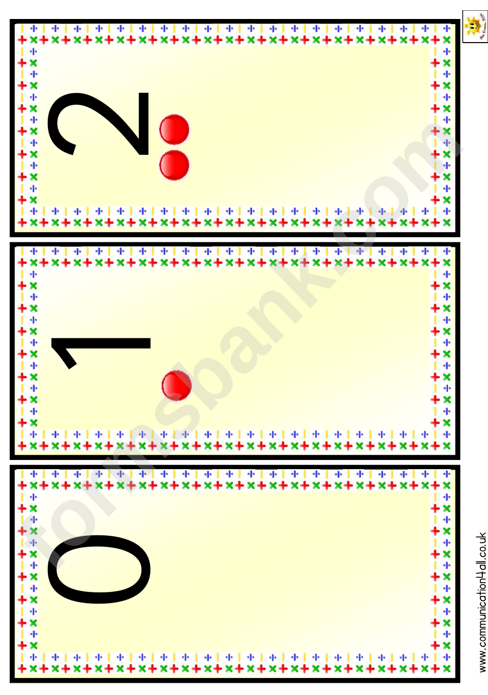 Simple Number Chart - 0-20