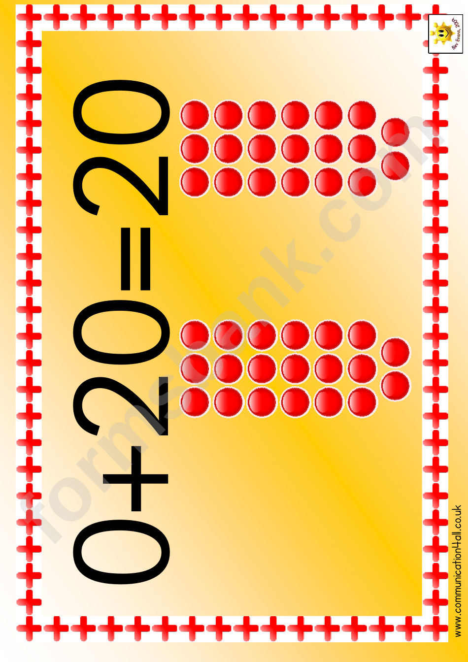 Counting Number Chart - 0-20