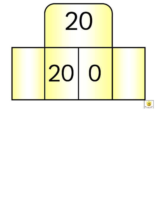 Foldover Number Chart 0-20 - Yellow Printable pdf