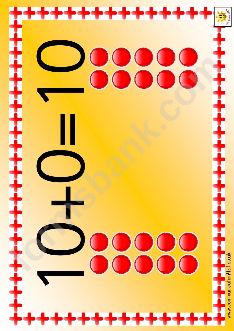 Simple Counting Number Chart - 0-10