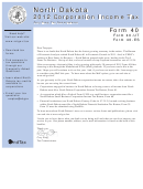 Form 40 - North Dakota Corporation Income Tax Booklet - 2012