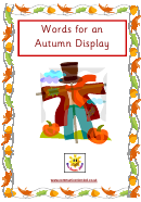 Vocabulary Cards Template - Words For An Autumn Display
