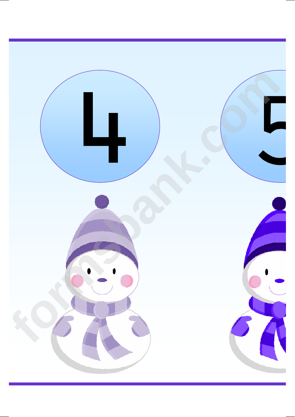 Snowman Numbers Classroom Banner Template