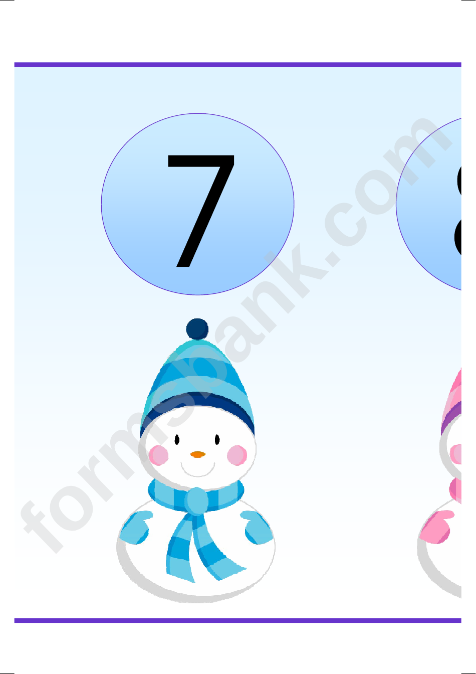 Snowman Numbers Classroom Banner Template