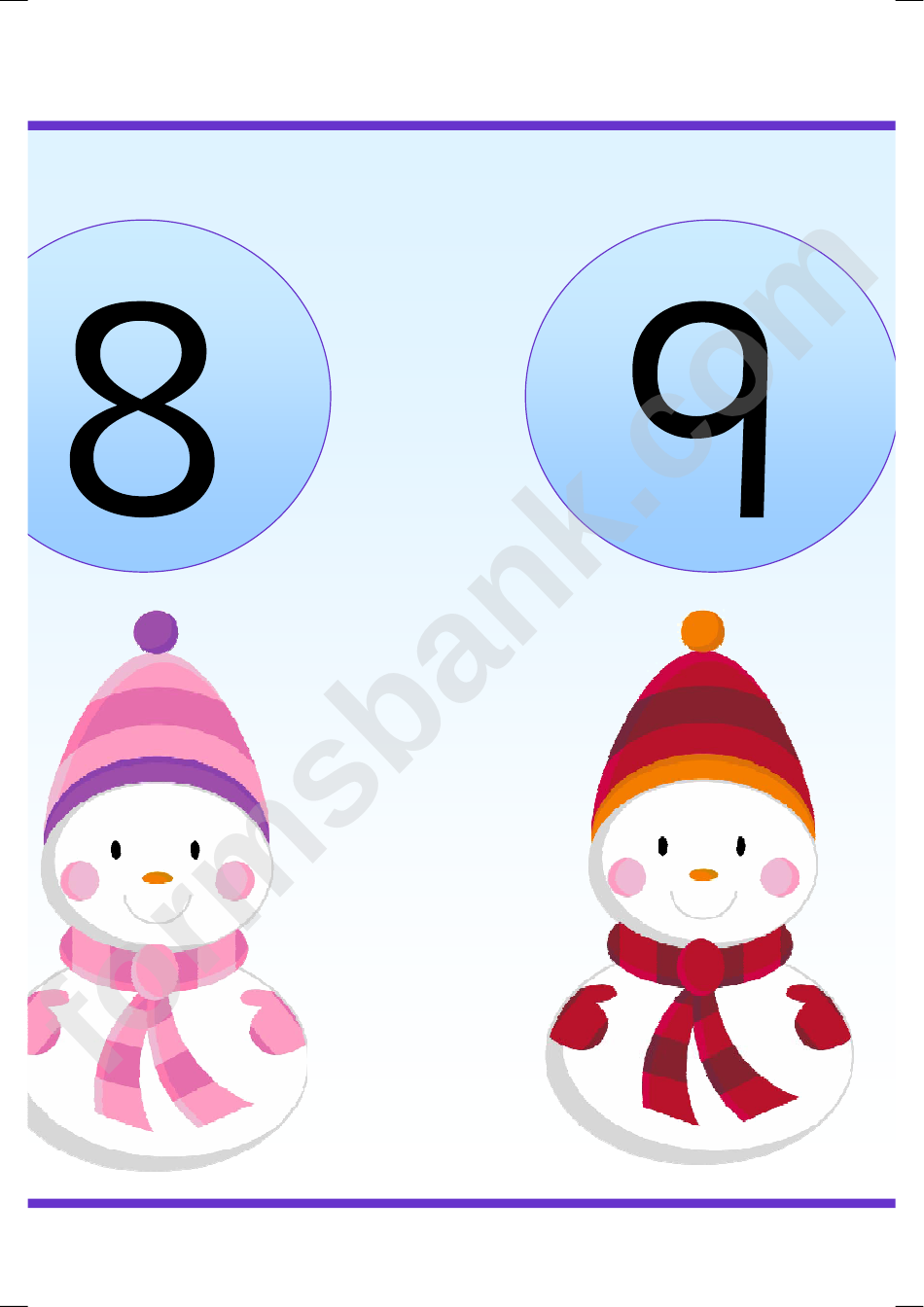 Snowman Numbers Classroom Banner Template