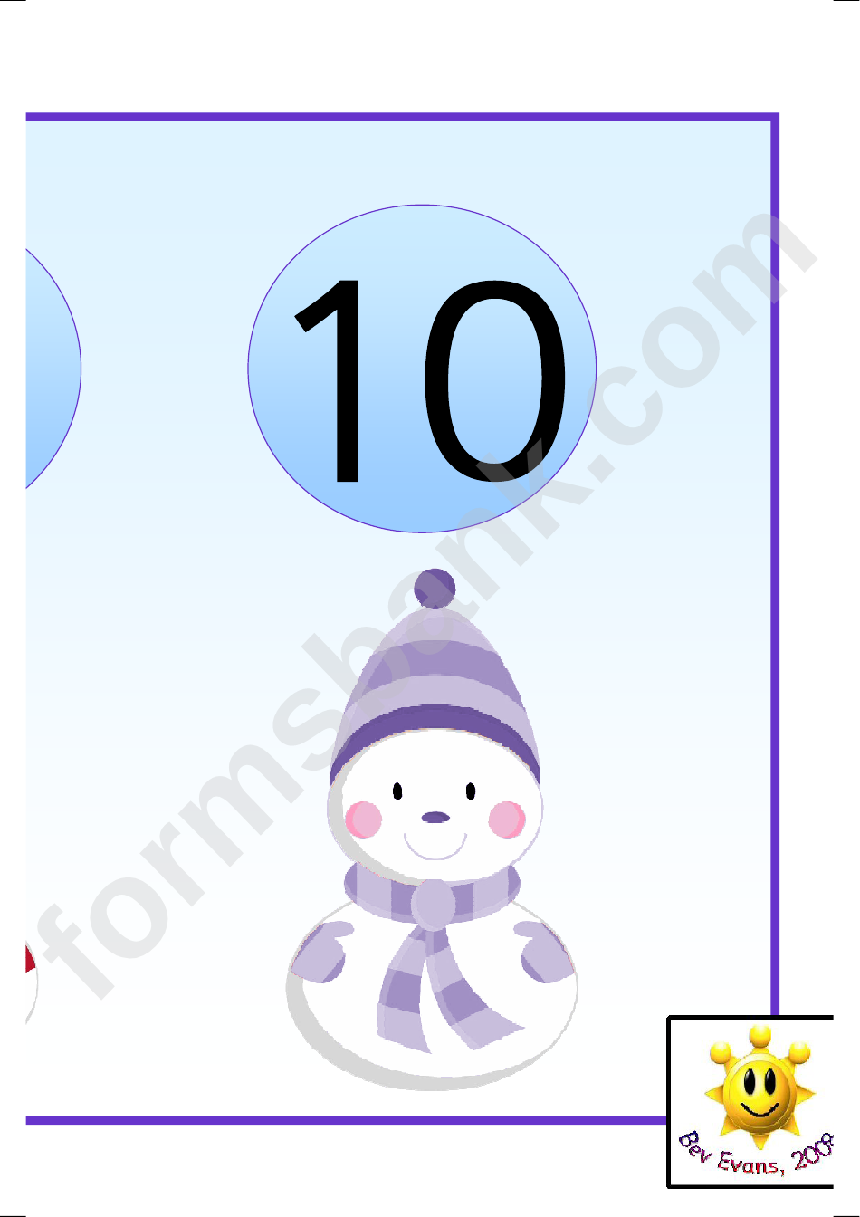 Snowman Numbers Classroom Banner Template