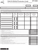 Form Ct-243 - Claim For Biofuel Production Credit - 2012 Printable pdf