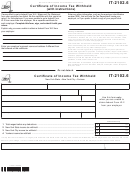Form It-2102.6 - Certificate Of Income Tax Withheld (with Instructions) - 2012