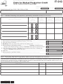 Fillable Form It-243 - Claim For Biofuel Production Credit - 2012 Printable pdf