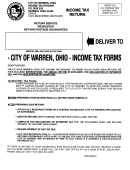 Form Fr Specific Instructions - City Of Warren Income Tax Return