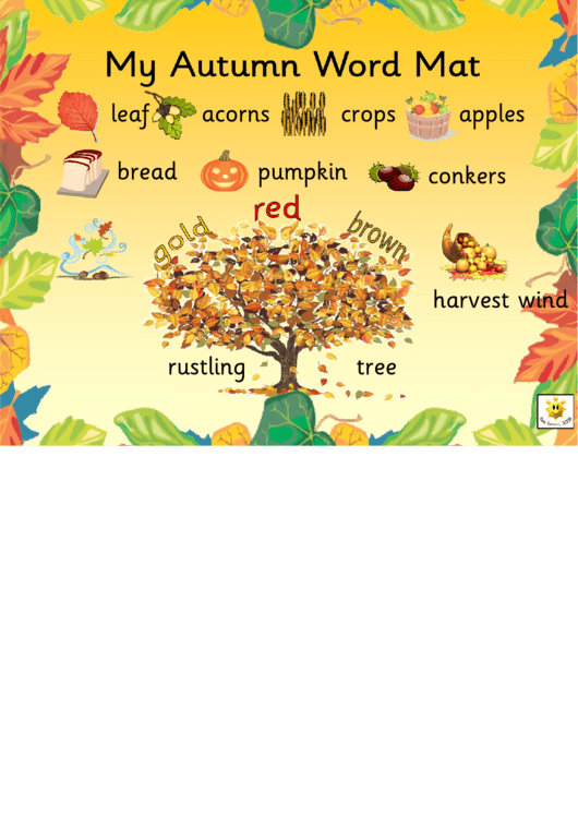My Autumn Word Mat Poster Template Printable pdf