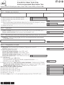 Fillable Form It-219 - Credit For New York City Unincorporated Business Tax - 2012 Printable pdf