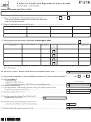 Fillable Form It-216 - Claim For Child And Dependent Care Credit - 2012 Printable pdf
