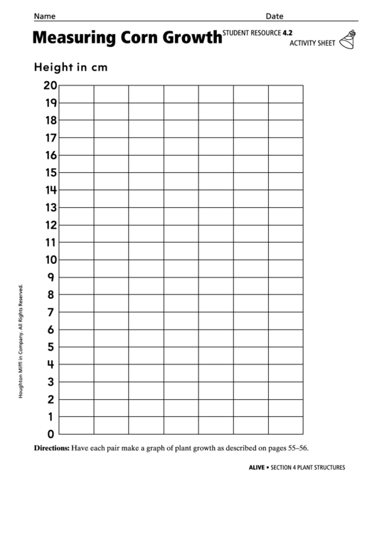 Measuring Corn Growth Activity Sheet Printable pdf