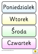 Polish Vocabulary Cards Template - Days Of The Week
