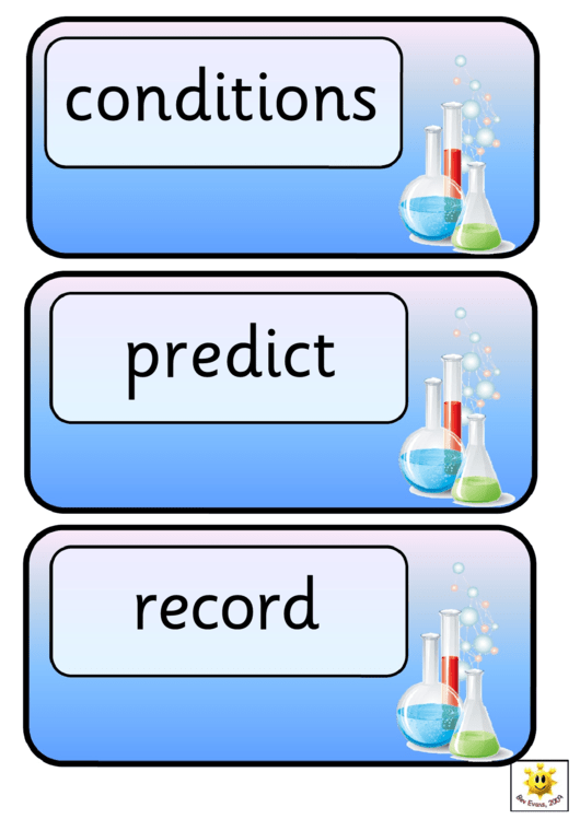 Vocabulary Flash Cards Template - Science Printable pdf