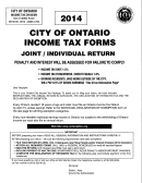 Joint/individual City Of Ontario, Ohio Income Tax Return - 2014