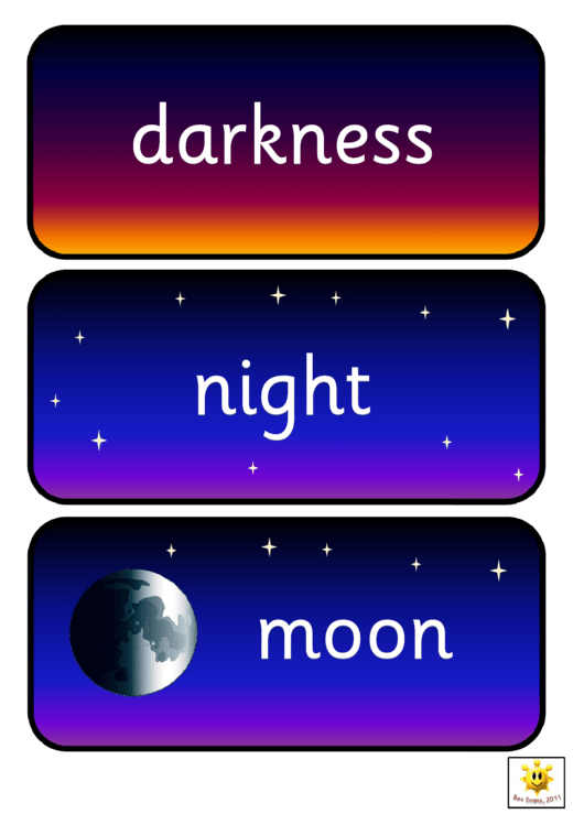 Vocabulary Flash Cards Template - Light And Dark Printable pdf