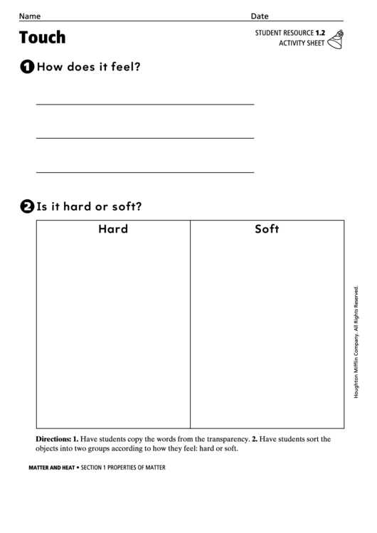 Properties Of Matter Activity Sheet Printable pdf