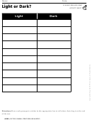 Light Or Dark Activity Sheet