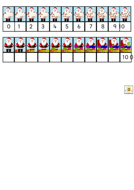 Mini Santa Number Chart - 0-10 Printable pdf
