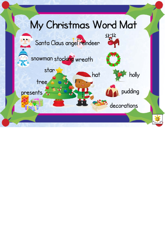 My Christmas Word Mat 2 Printable pdf
