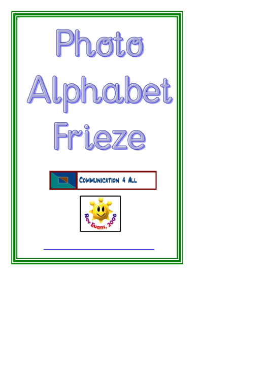 Photo Alphabet Frieze Card Template Printable pdf