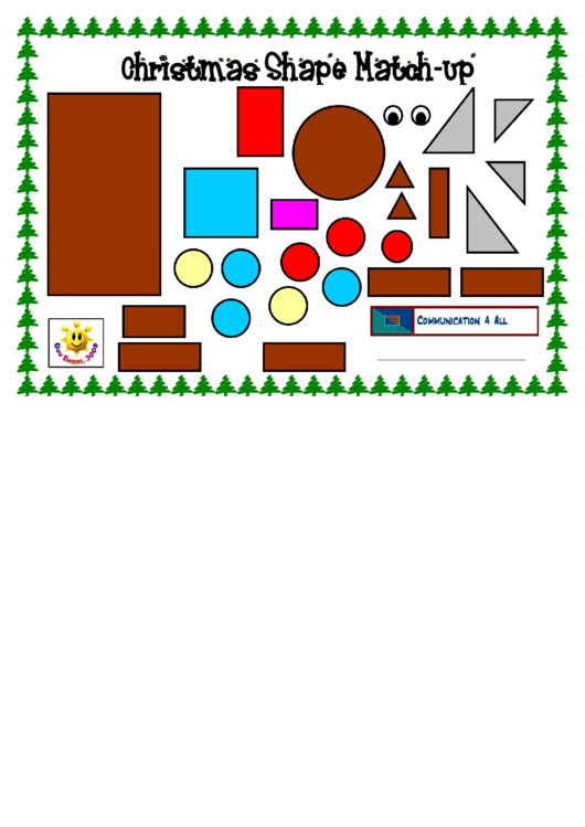 Kids Activity Sheet - Christmas Shape Match-Up Printable pdf