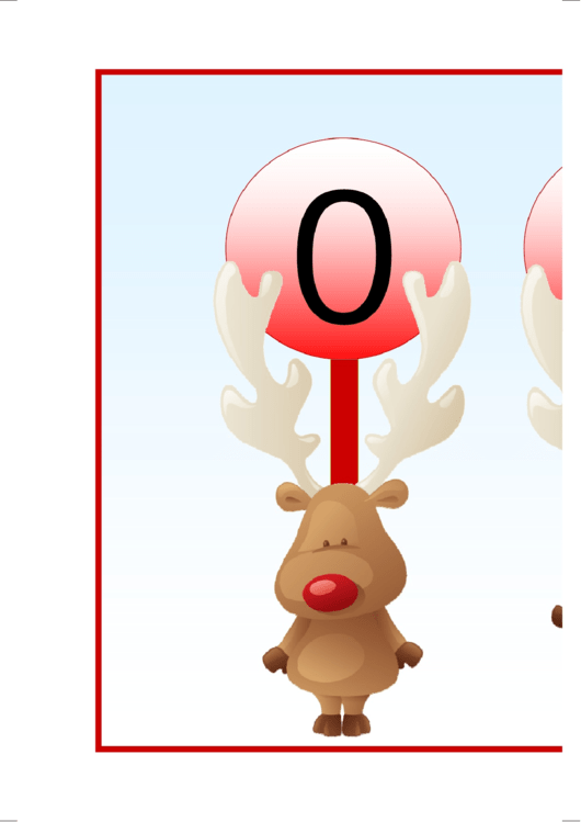 Reindeer Banner Number Template - 0-10 Printable pdf