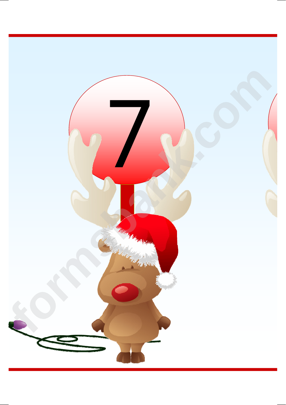 Reindeer Banner Number Template - 0-10