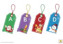 Christmas Gift Tags Alphabet Cards Template Printable pdf