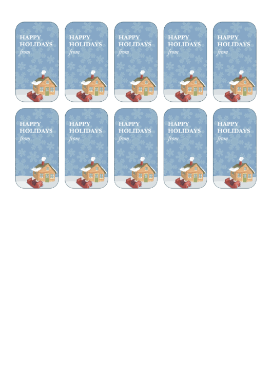 Happy Holidays Gift Tags Template Printable pdf