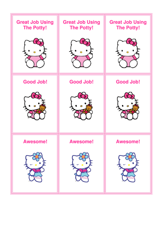 Hello Kitty Potty Coupon Templates Printable pdf