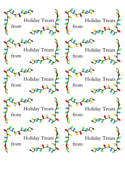 Holiday Treat Label Lights Gift Lable Template