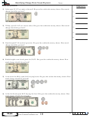 Identifying Change From Visual Payment - Measurement Worksheet With Answers