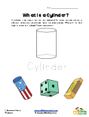 3 Dimensional Shapes Worksheet - Cylinder