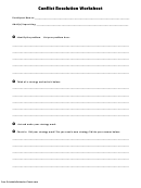 Conflict Resolution 2 Worksheet Template