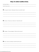 Ways To Settle Conflicts Fairly Worksheet Template