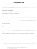 Conflict And Me Survey Worksheet Template