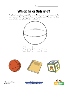 3 Dimensional Shapes Worksheet - Sphere