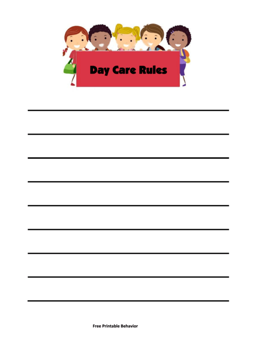 Fillable Day Care Rules Behavior Chart Printable pdf