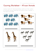 African Animals Counting Worksheet